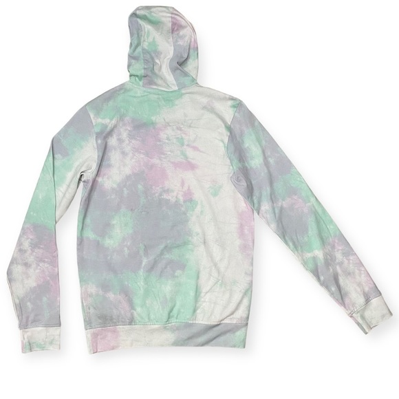 ADIDAS Men's Green/Purple Essentials Tie-Dyed Inspirational Hoodie - Small - Picture 4 of 13